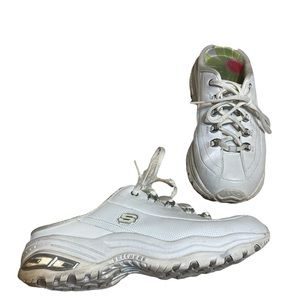 Skechers Vintage Slip On Chunky White Sneakers Size 8